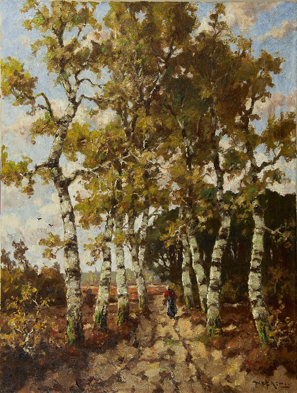 Nefkens M.J.  | Martinus Jacobus Nefkens | Paintings offered for sale | A beech forest path, oil on canvas 80.2 x 60.5 cm, signed l.r. and without frame