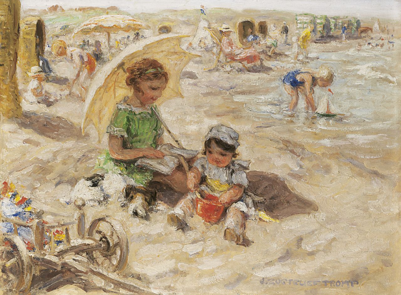 Zoetelief Tromp J.  | Johannes 'Jan' Zoetelief Tromp | Paintings offered for sale | A day at the beach, oil on canvas 30.0 x 40.0 cm, signed l.r. and on the reverse