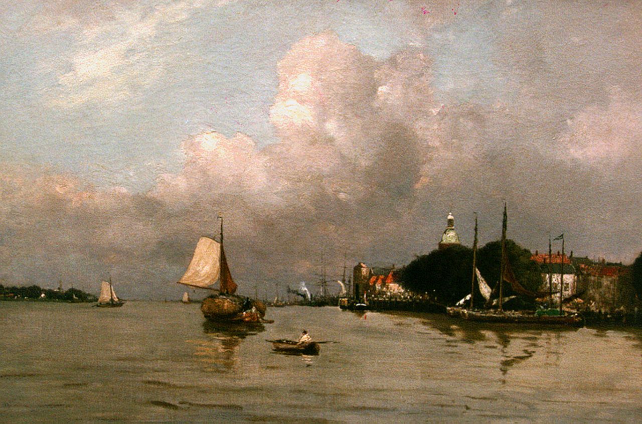 Apol L.F.H.  | Lodewijk Franciscus Hendrik 'Louis' Apol, A view of Dordrecht, oil on canvas 55.3 x 80.4 cm, signed l.r.