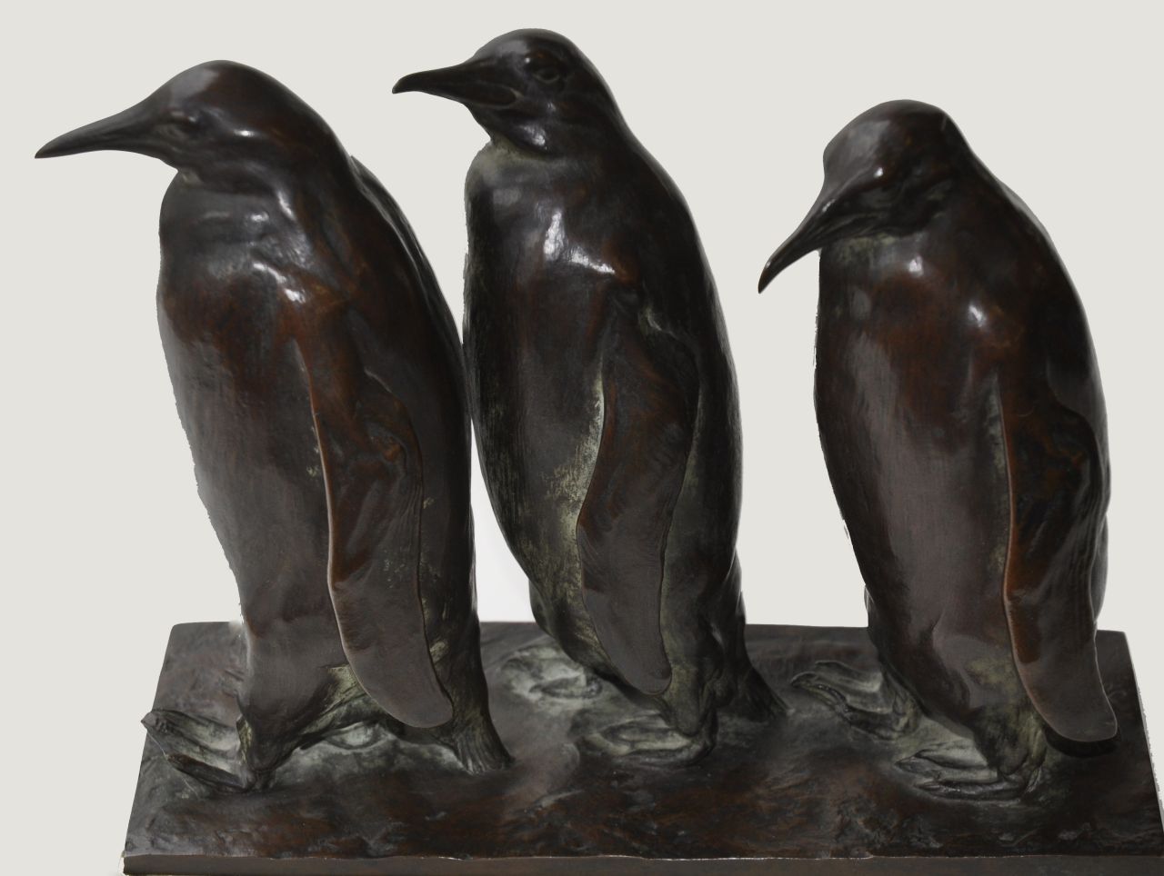 Pallenberg J.F.  | Josef Franz Pallenberg, Penguins, bronze 23.3 x 28.1 cm, signed on the base