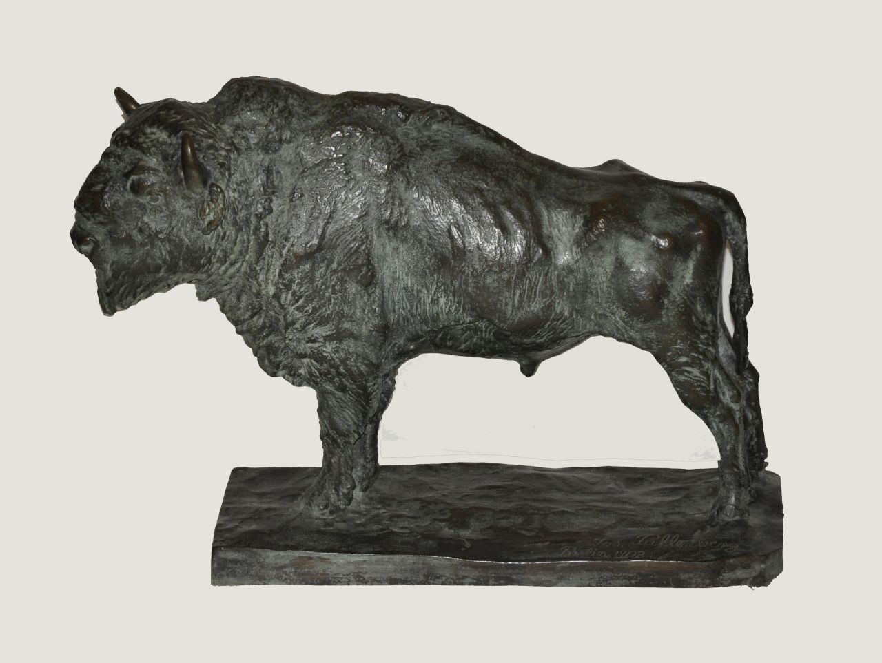 Pallenberg J.F.  | Josef Franz Pallenberg, Bison, bronze 35.5 x 48.0 cm, signed on base and dated 'Berlin 1903'