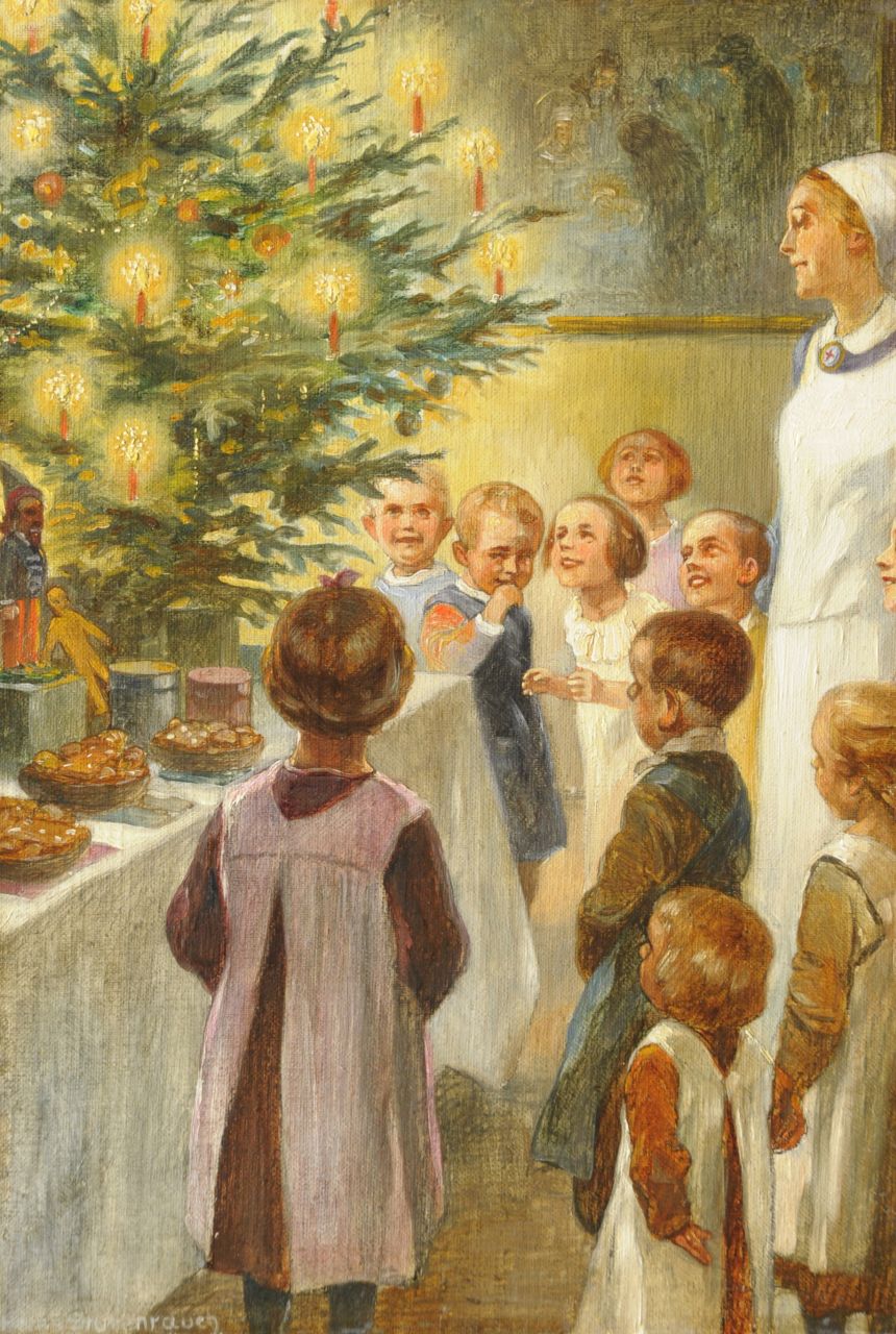 Stubenrauch H.  | Hans Stubenrauch, O Christmas tree, oil on canvas laid down on board 28.5 x 19.5 cm, signed l.l.