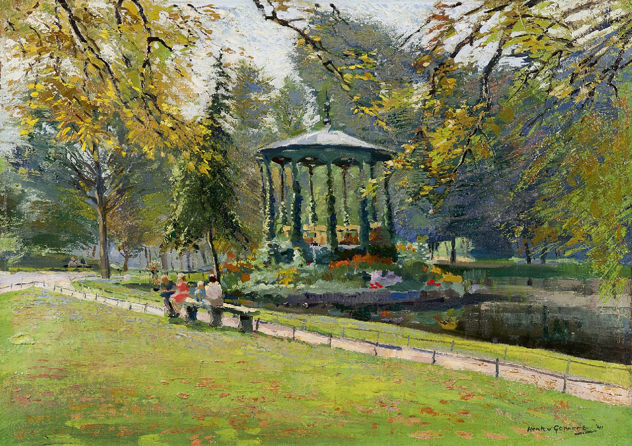 Gemert H.J. van | Hendrikus Jacobus 'Henk' van Gemert, Figures in the Vondelpark, Amsterdam, oil on canvas 50.1 x 70.3 cm, signed l.r. and dated '41