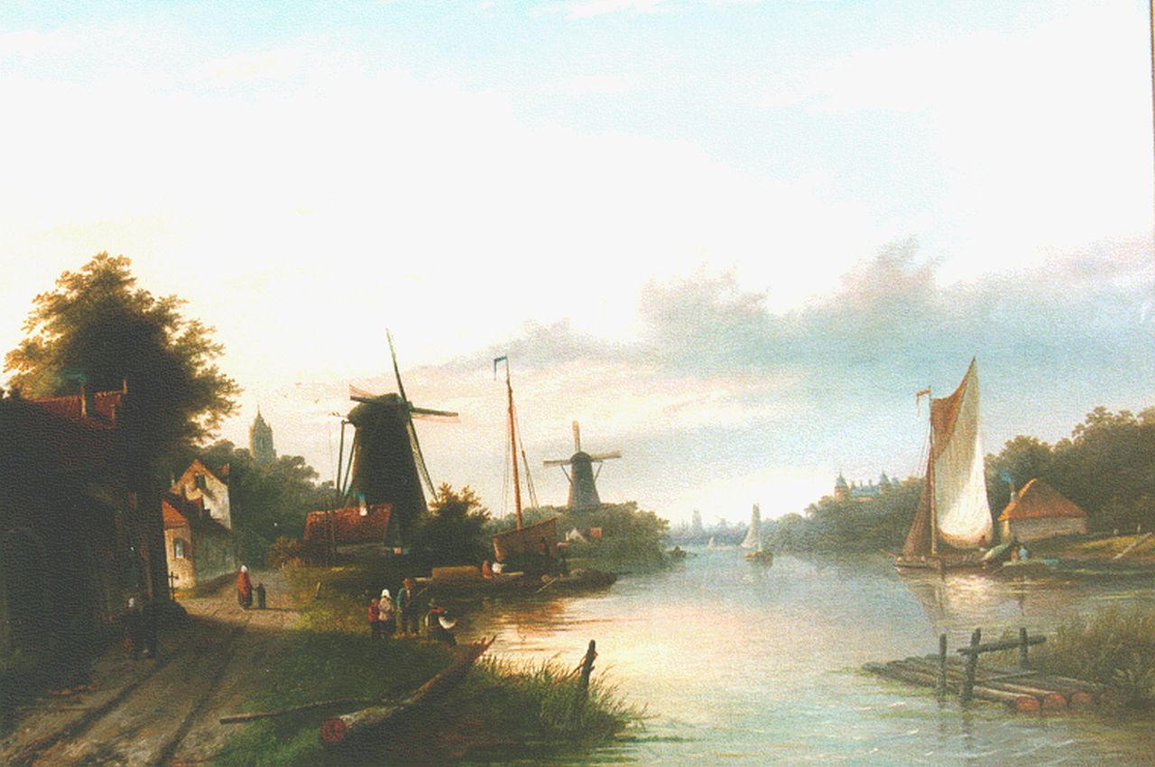 Spohler J.J.C.  | Jacob Jan Coenraad Spohler, A river landscape in summer, oil on canvas 64.5 x 92.0 cm, signed l.r.