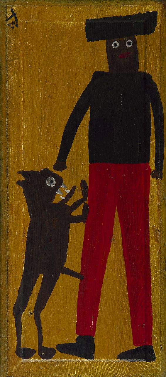 Brown T.  | Timothy 'Tim' Brown, Horny dog, oil on panel 60.5 x 26.5 cm, signed u.l. and marked on the reverse