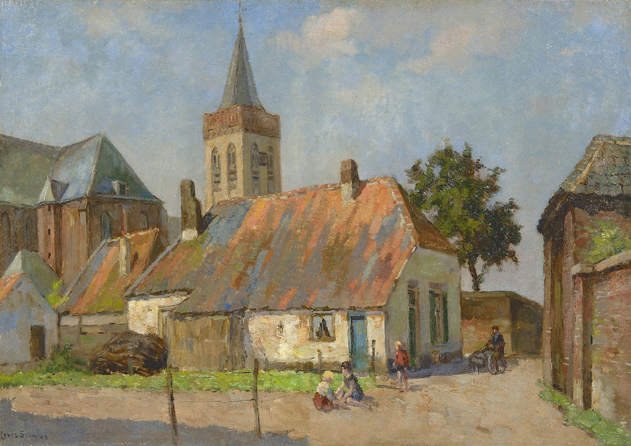 Soonius L.  | Lodewijk 'Louis' Soonius, A view of Ede with the Oude Kerk, oil on canvas 49.3 x 69.5 cm, signed l.l.