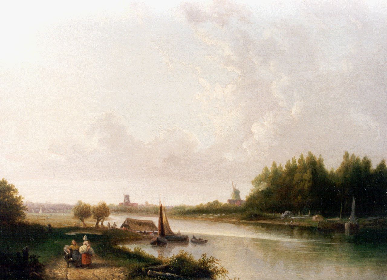 Zant A.A.C. van 't | Arnoldus Antonius Christianus van 't Zant, A panoramic river landscape, oil on canvas 29.2 x 32.8 cm, signed l.c. and dated 1846