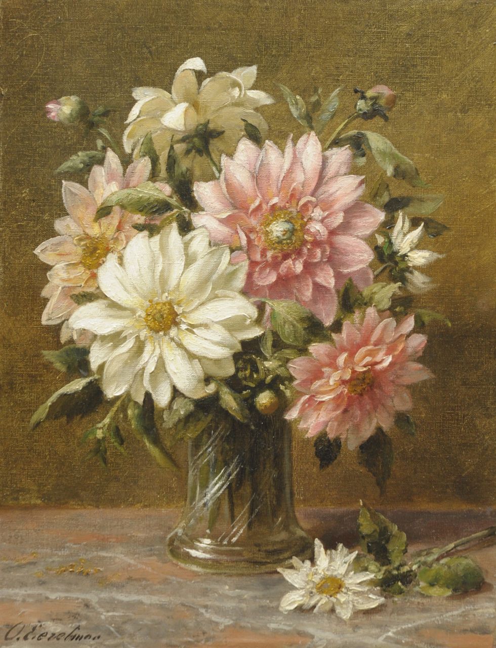 Eerelman O.  | Otto Eerelman, A flower still life, oil on canvas 45.1 x 35.3 cm, signed l.l.