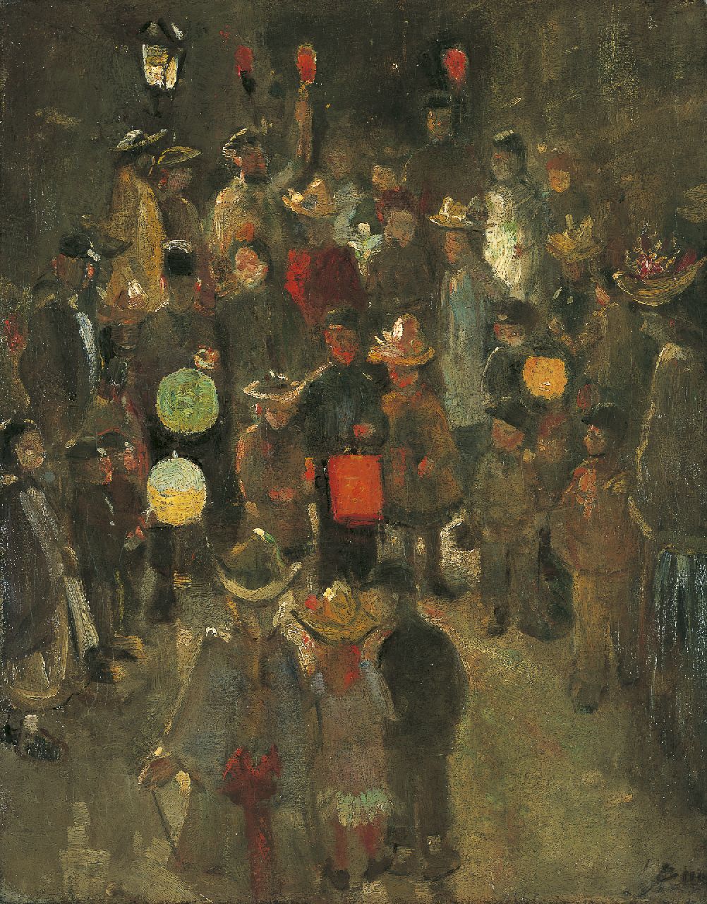 Bauer M.A.J.  | 'Marius' Alexander Jacques Bauer, Celebration of Martinmas, oil on canvas 59.0 x 46.5 cm, signed l.r. initials and painted ca. 1892-1893