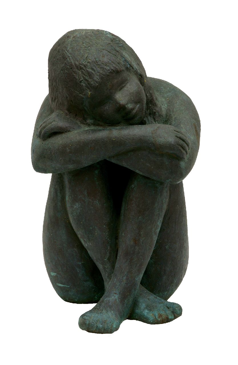 Moser K.  | Kurt Moser, Dreaming, bronze 29.8 x 16.0 cm, signed with initials along lower edge