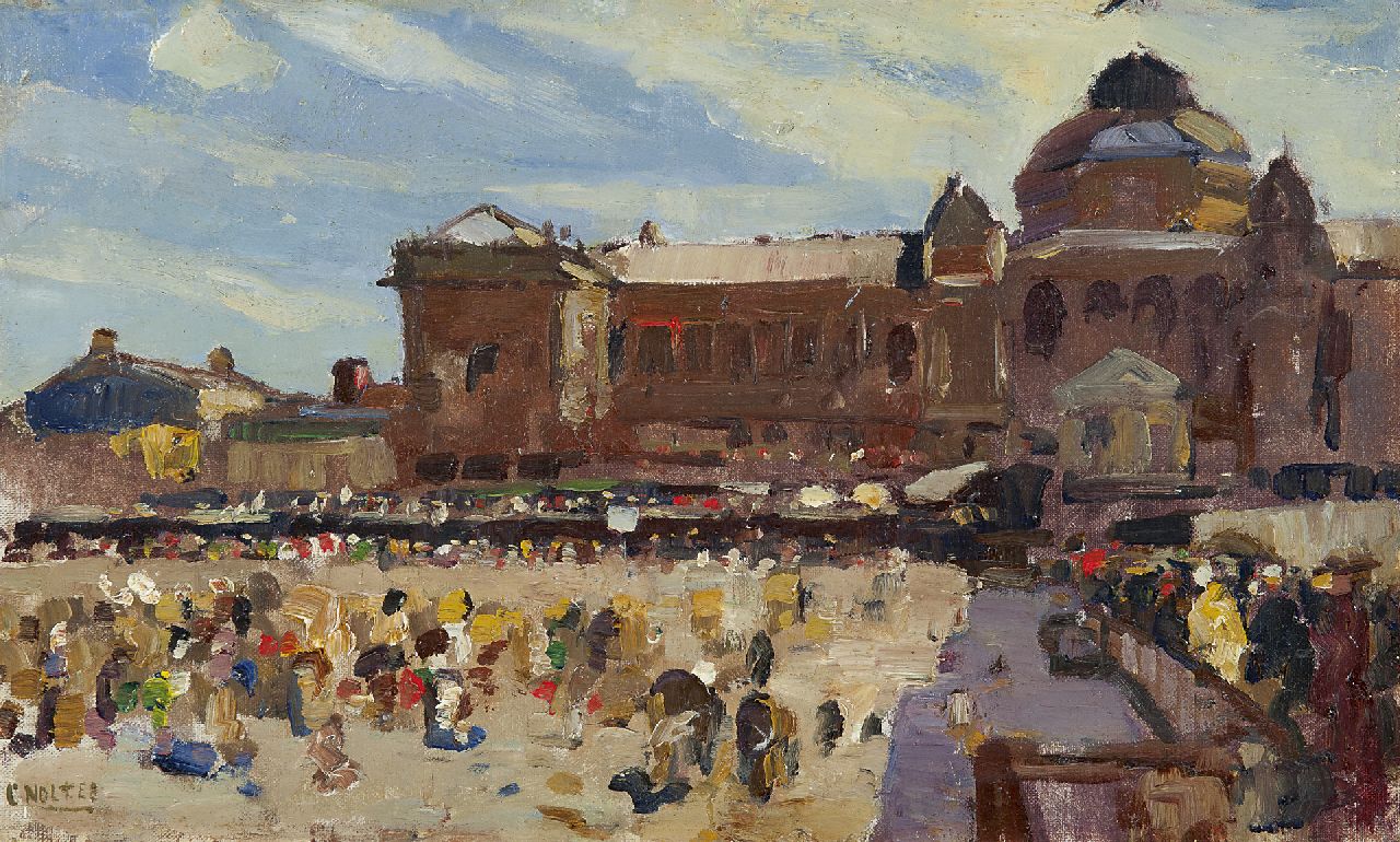 Noltee B.C.  | Bernardus Cornelis 'Cor' Noltee, A view of the Kurhaus, Scheveningen, oil on canvas laid down on board 28.4 x 47.9 cm, signed l.l.