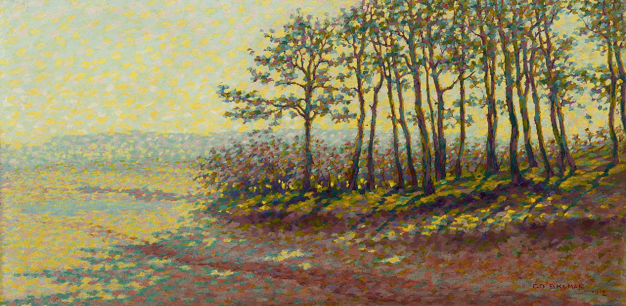 Breman A.J.  | Ahazueros Jacobus 'Co' Breman, A summer landscape, oil on canvas 35.2 x 70.5 cm, signed l.r. and dated 1912