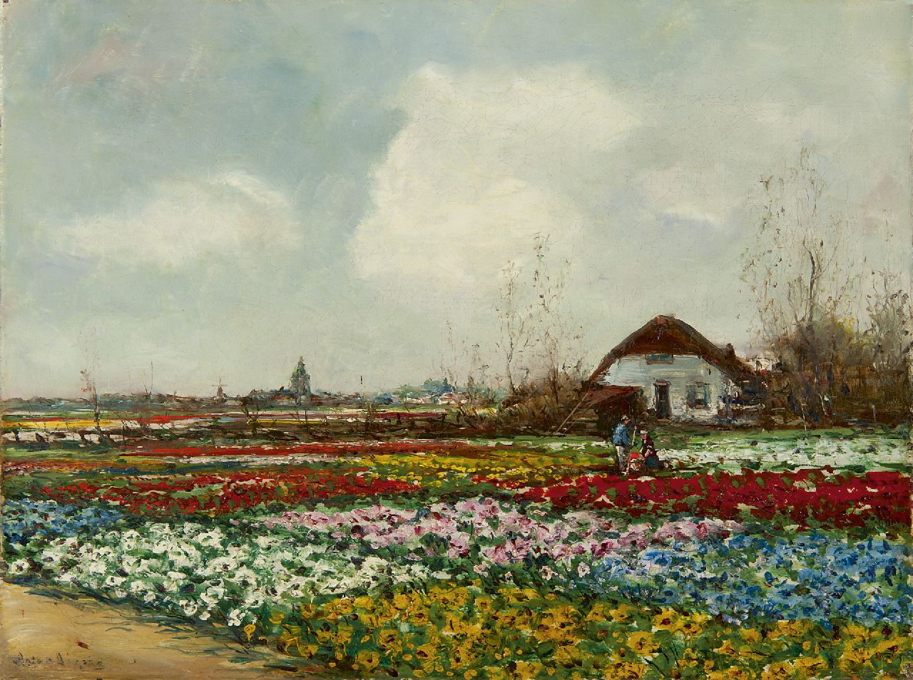 Dirckx A.B.  | Antonius Bernardus 'Anton' Dirckx, Bulb fields, oil on canvas 30.2 x 40.3 cm, signed l.l.