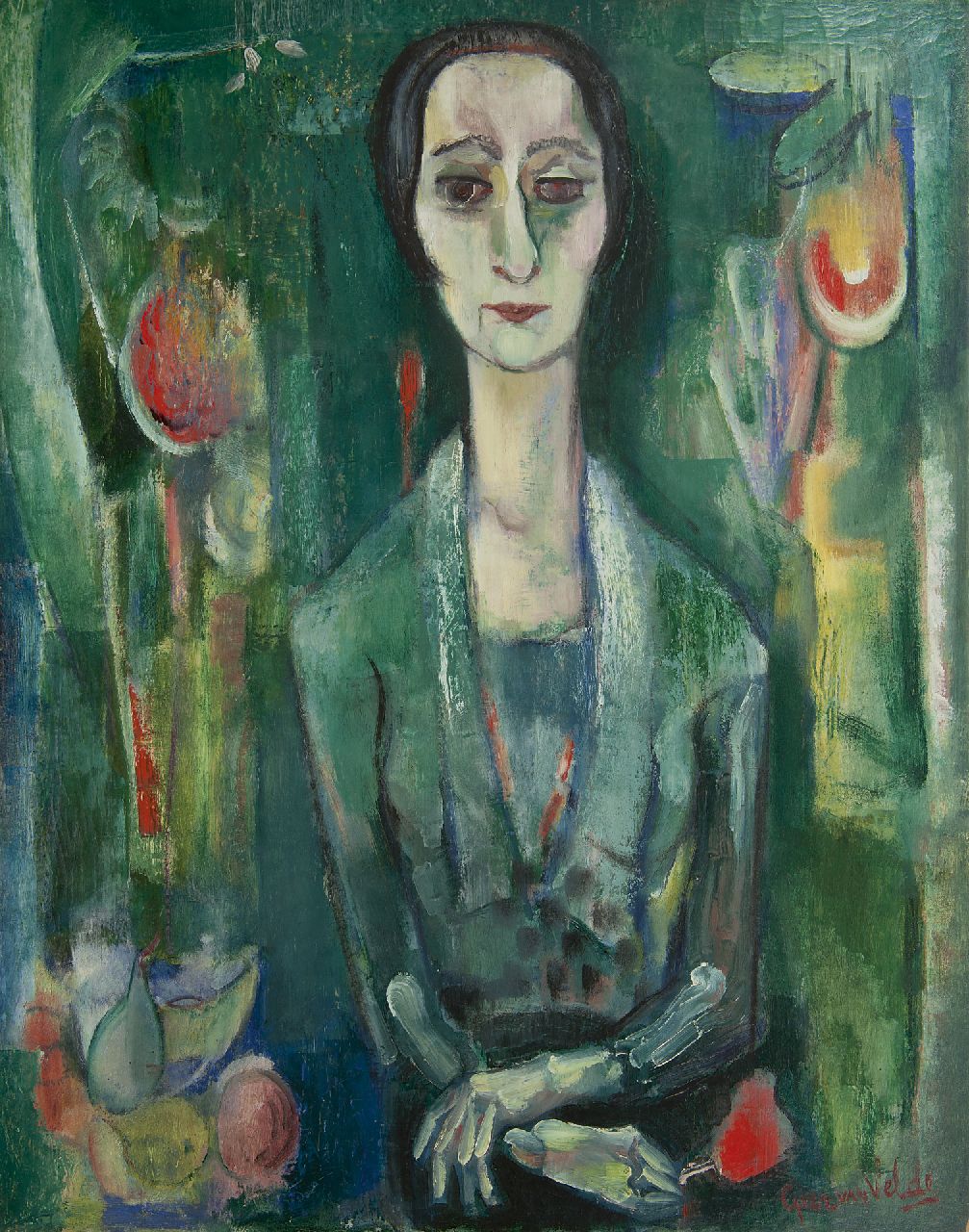 Velde G. van | Gerardus 'Geer' van Velde, Portrait de femme, oil on canvas 100.2 x 80.1 cm, signed l.r. and painted ca. 1930