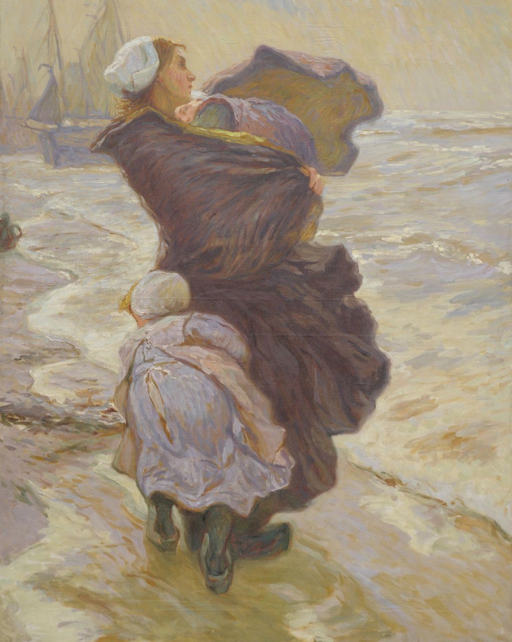 Bartels H. von | Hans von Bartels, Waiting for the return of the fishing fleet, oil on canvas 120.0 x 95.5 cm