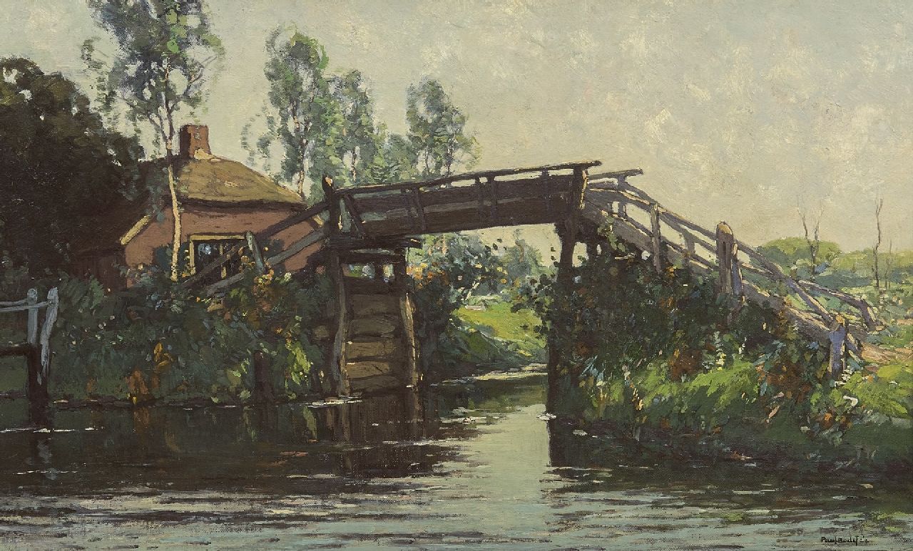 Bodifée J.P.P.  | Johannes Petrus Paulus 'Paul' Bodifée | Paintings offered for sale | The Oude Brug, Giethoorn, oil on canvas laid down on panel 41.0 x 64.7 cm, signed l.r.