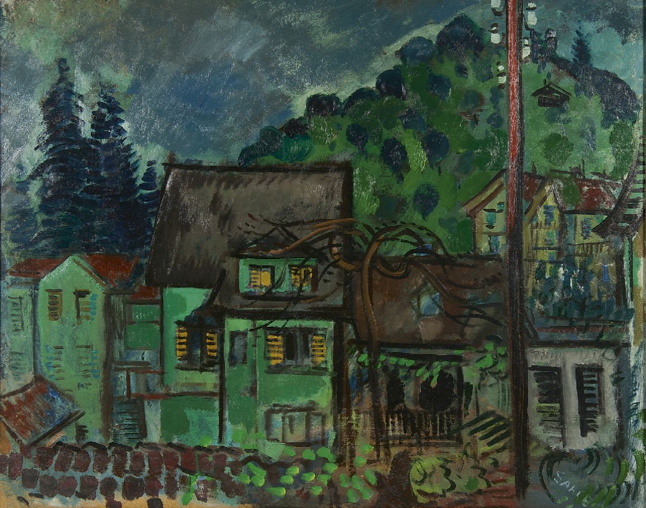 Saalborn L.A.A.  | 'Louis' Alexander Abraham Saalborn, Houses, oil on board 64.4 x 81.5 cm, signed l.r. and dated '51