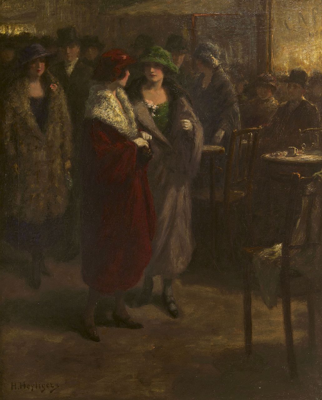 Heijligers H.  | Hendrik 'Henri' Heijligers, Café, oil on canvas 81.1 x 65.2 cm, signed l.l.