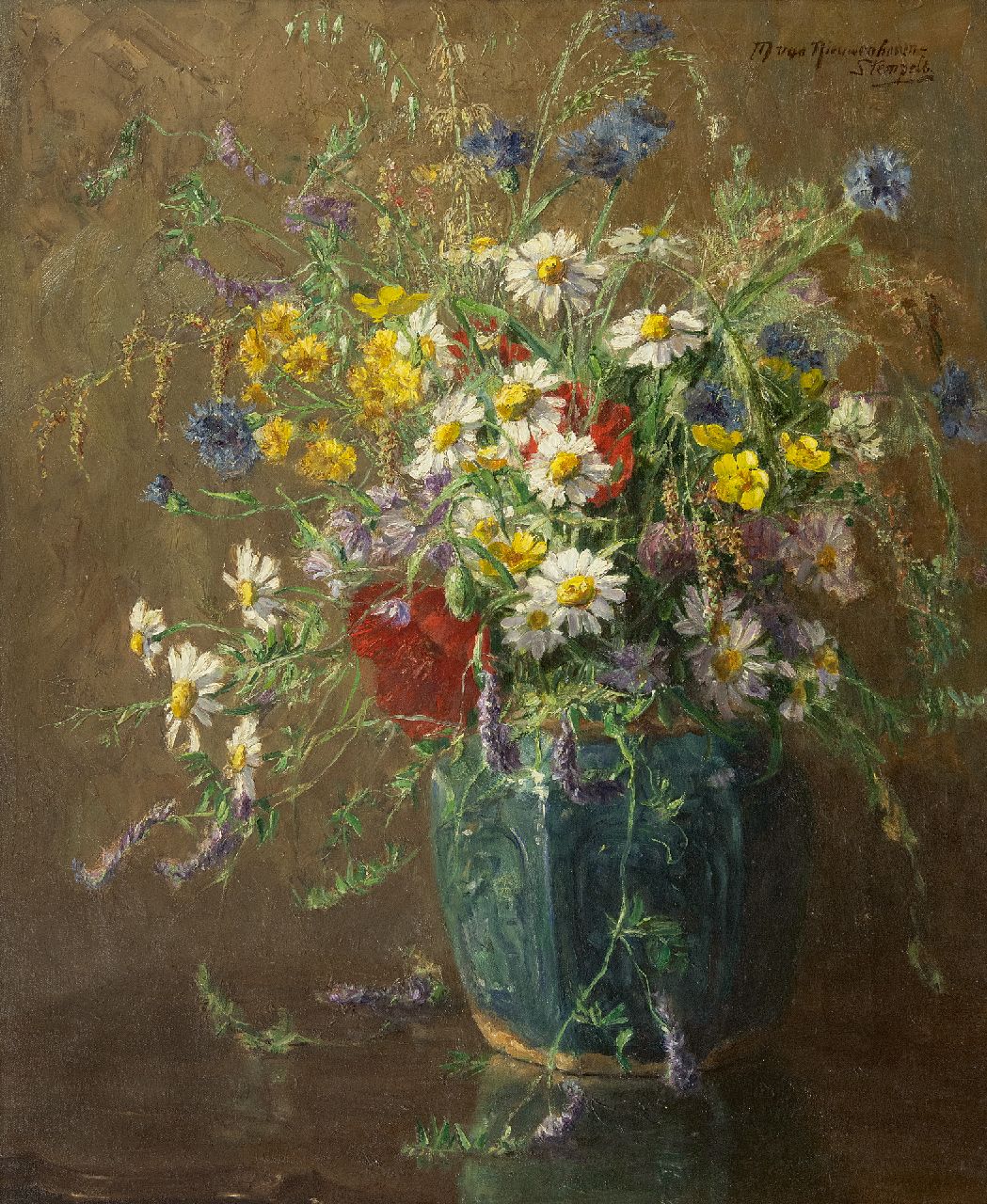 Maria van Nieuwenhoven-Stempels | A flower still life, oil on canvas, 56.0 x 46.0 cm, signed u.r.