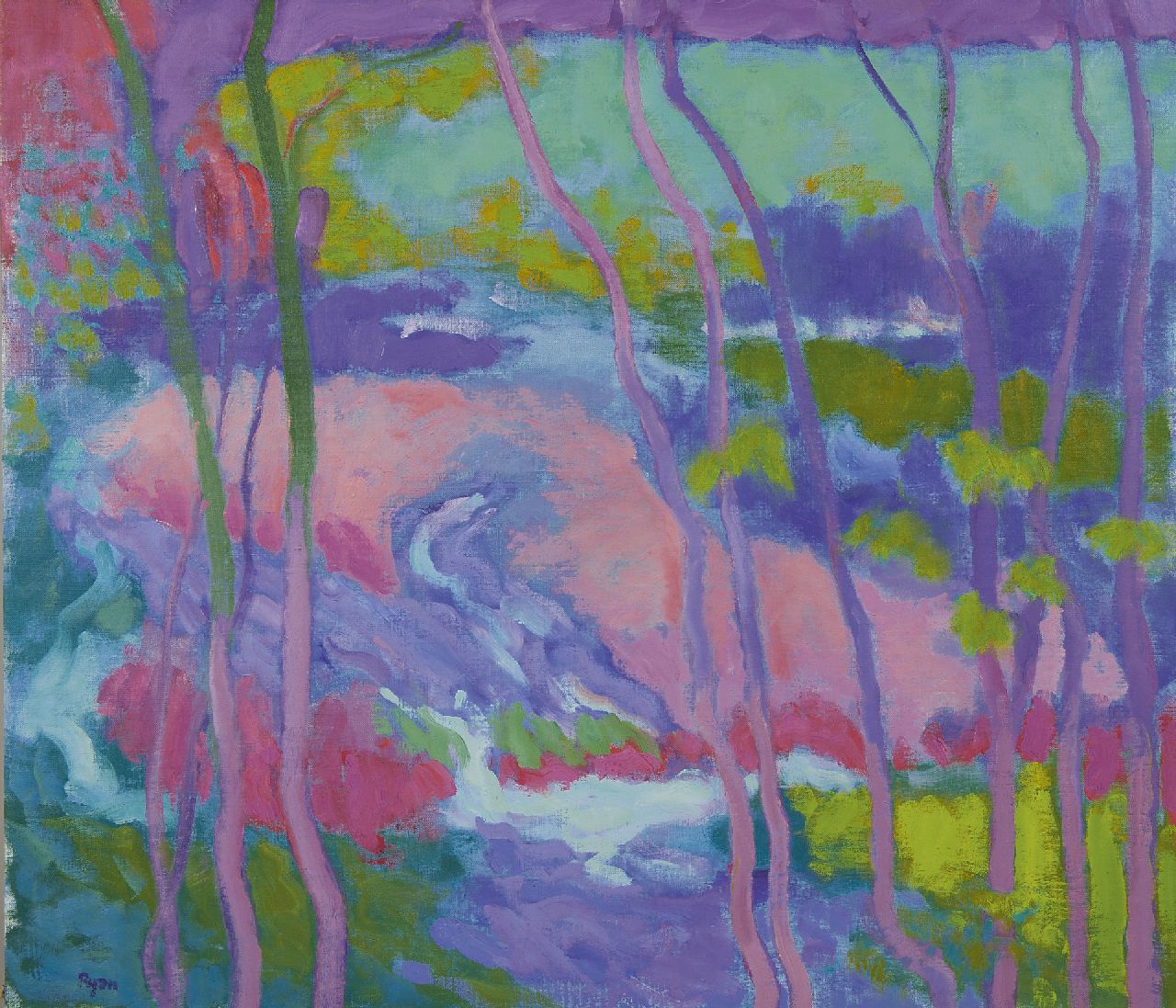 Ryan M.  | Michael Ryan, Purple landscape, oil on canvas 65.0 x 75.0 cm, signed l.l.