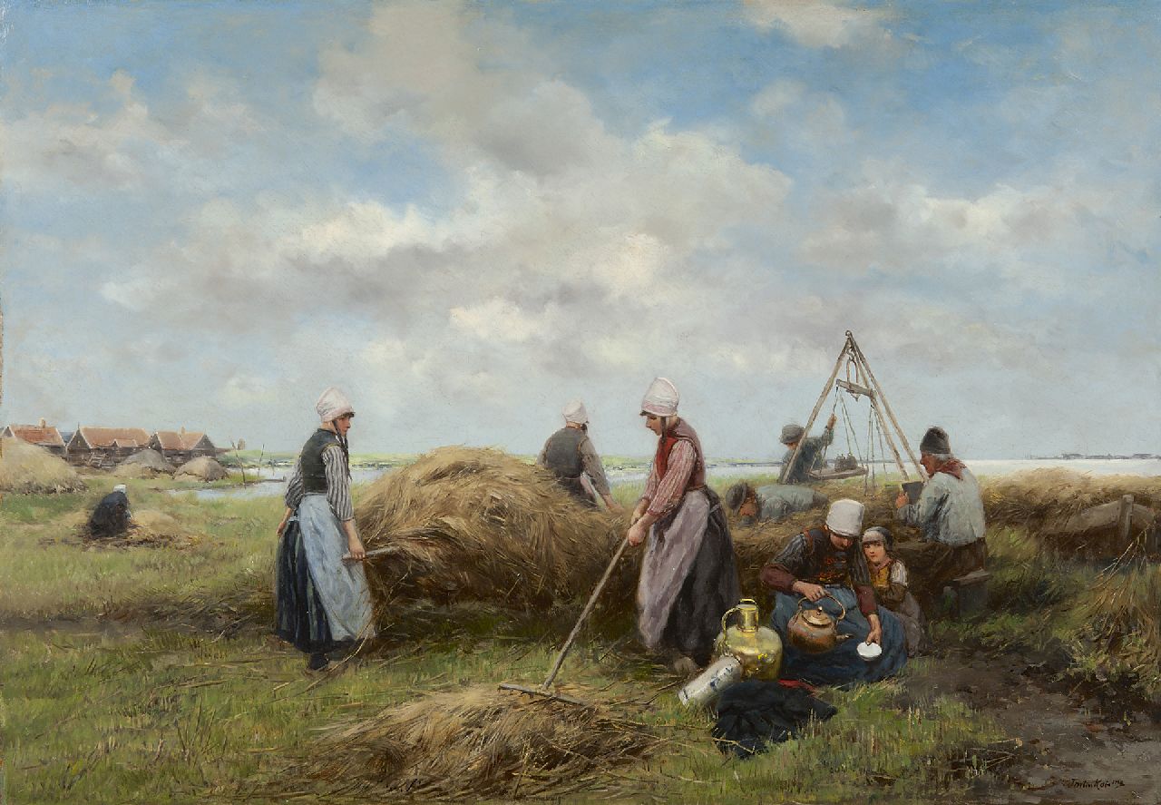 Kate J.M. ten | Johannes Marius ten Kate, Harvest on Marken, oil on panel 36.1 x 51.2 cm, signed l.r.