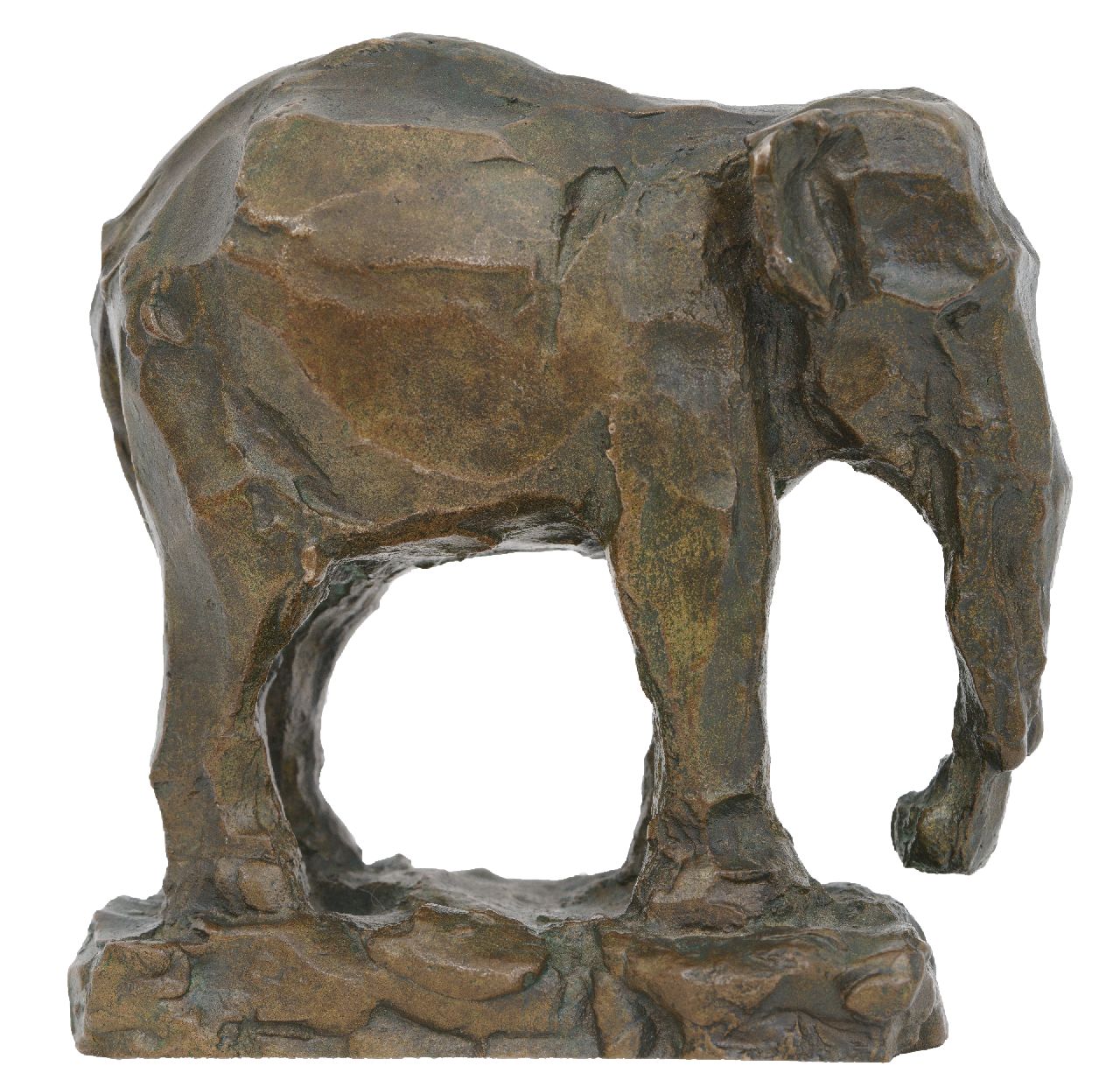 Zijl L.  | Lambertus Zijl | Sculptures and objects offered for sale | Elephant, bronze 11.0 x 11.0 cm, signed with initials on the side of the base and dated '18