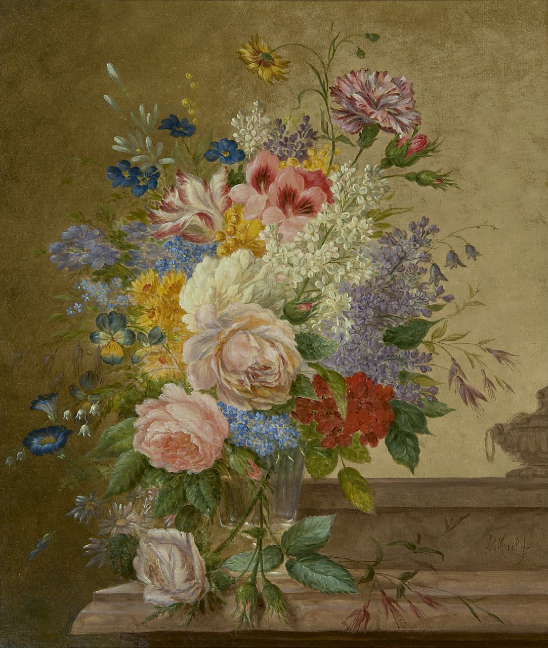 Morel II J.E.  | Jan Evert Morel II, A flower still life, oil on canvas 50.4 x 41.5 cm, signed l.r.