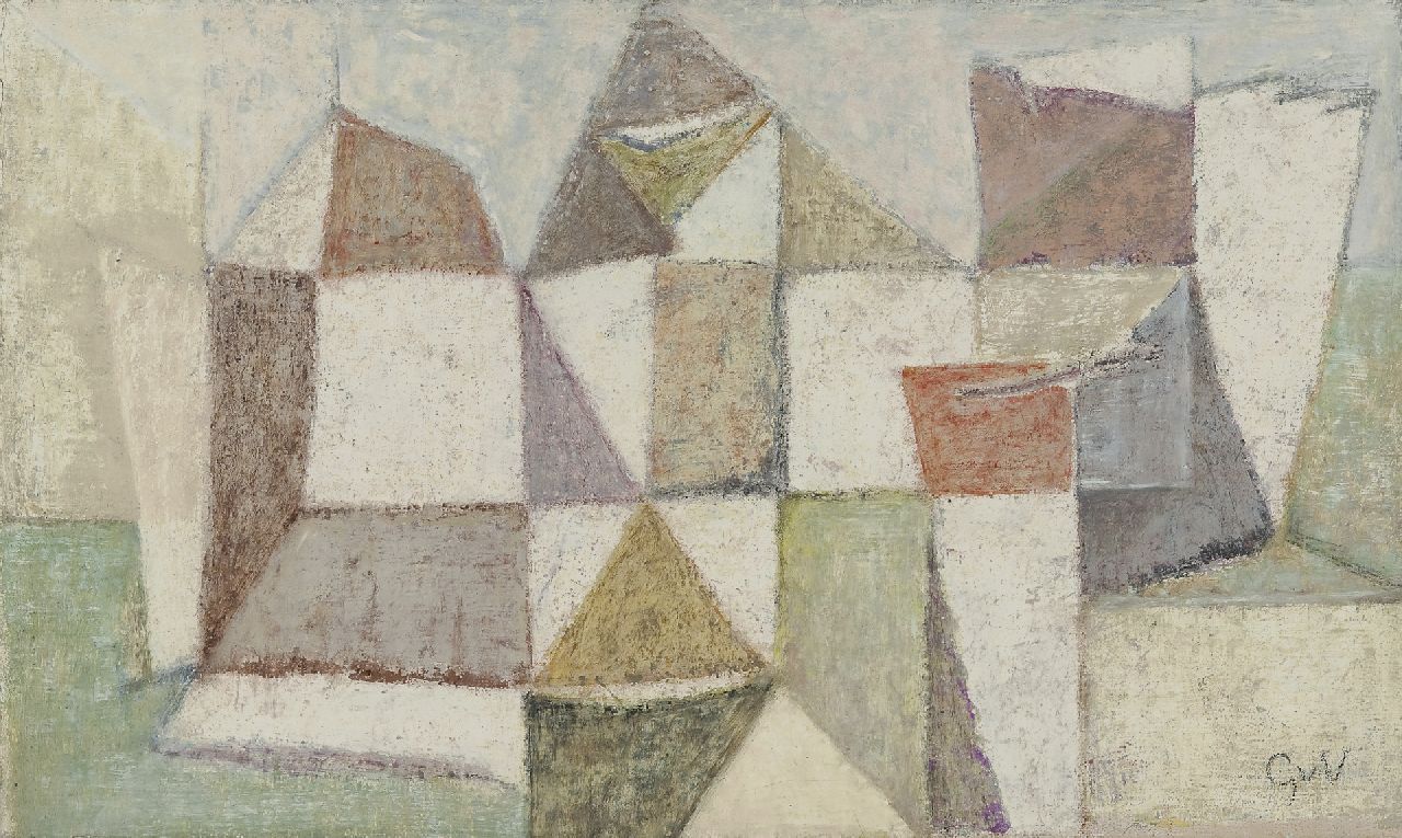 Velde G. van | Gerardus 'Geer' van Velde, Composition, oil on canvas 33.0 x 54.9 cm, signed l.r. with initials and in full on the reverse and painted ca. 1965