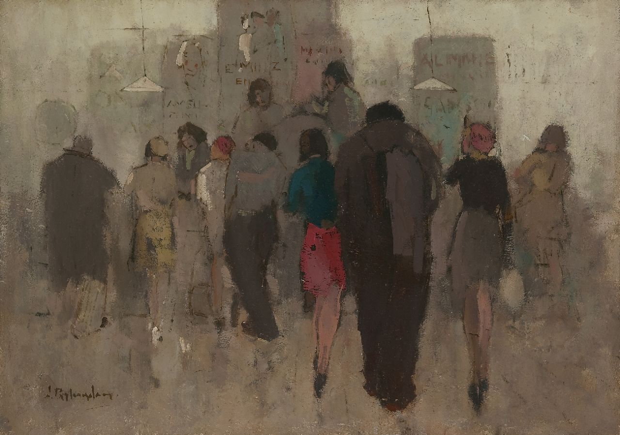 Rijlaarsdam J.  | Jan Rijlaarsdam, Caféscène, Parijs, oil on canvas 50.0 x 70.8 cm, signed l.l.