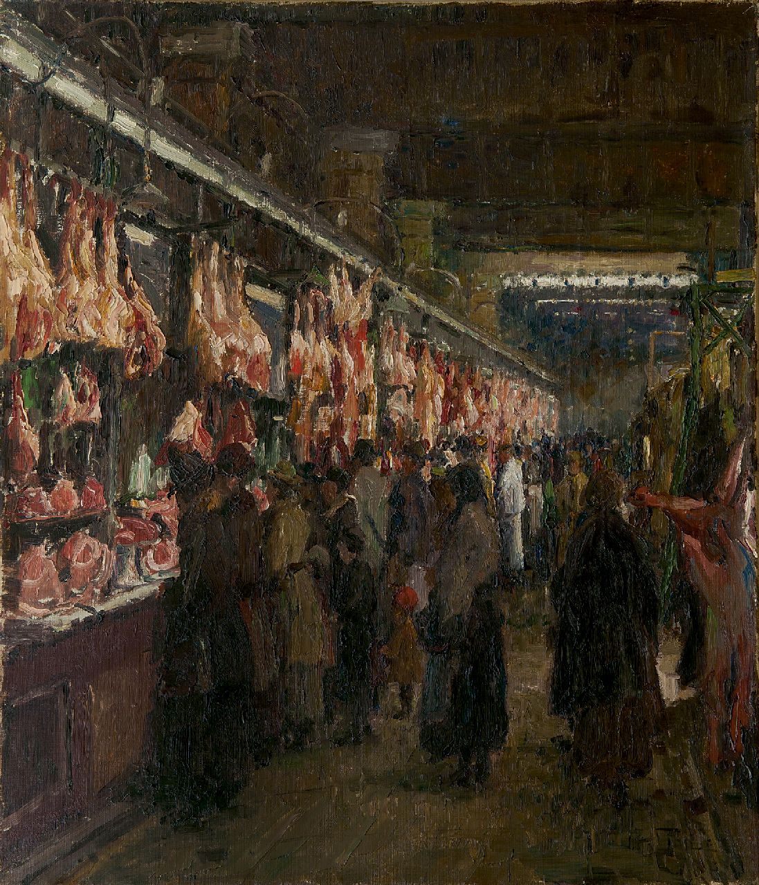 Otto Thiele | Meat hall, oil on canvas, 70.4 x 60.4 cm, signed l.r.