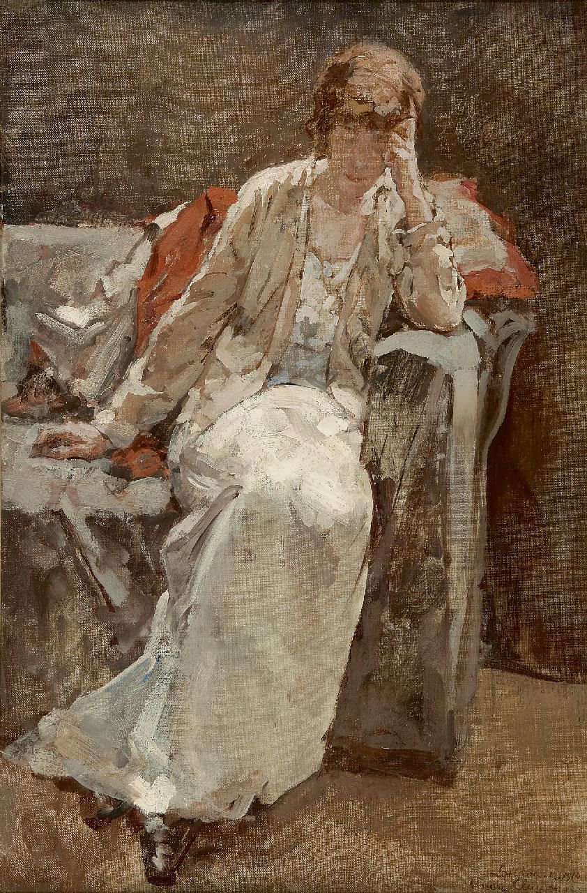 Cluysenaar A.E.A.  | 'André' Edmond Alfred Cluysenaar, Contemplation, oil on canvas 76.3 x 50.8 cm, signed l.r. and dated 'London 12.1914'