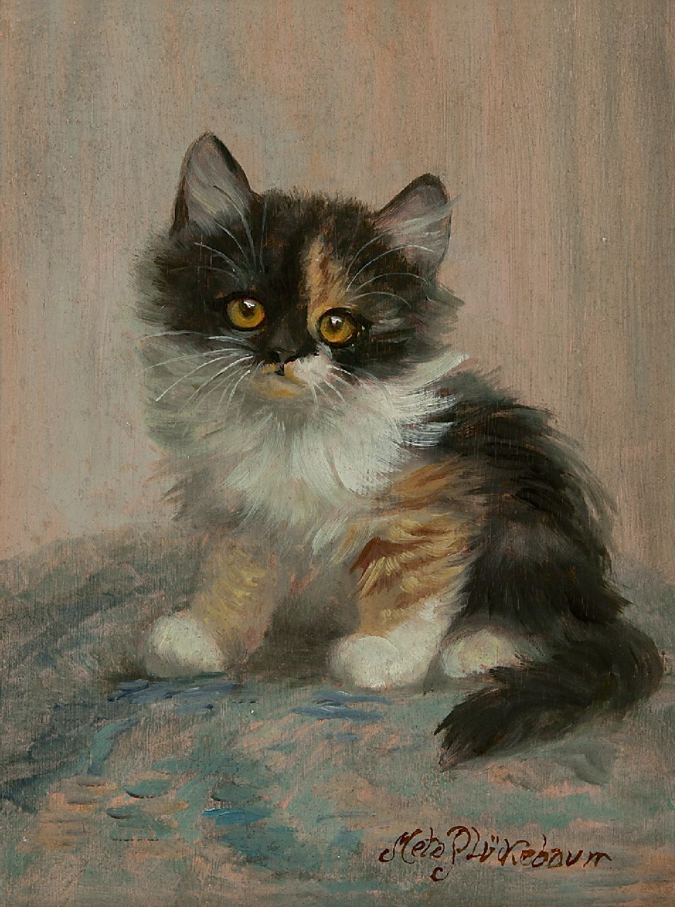 Plückebaum M.  | Meta Plückebaum, Senta, fortune's favorite, oil on panel 23.9 x 18.2 cm, signed l.r.