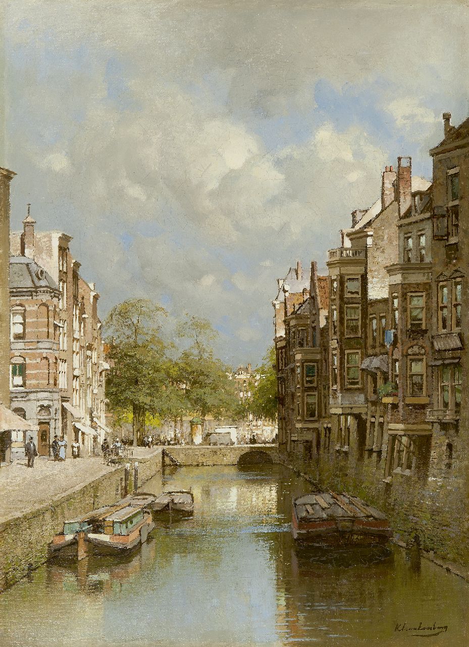 Klinkenberg J.C.K.  | Johannes Christiaan Karel Klinkenberg, The Steigersgracht, Rotterdam, with the Grotemarkt in the distance, oil on canvas 53.2 x 39.1 cm, signed l.r.