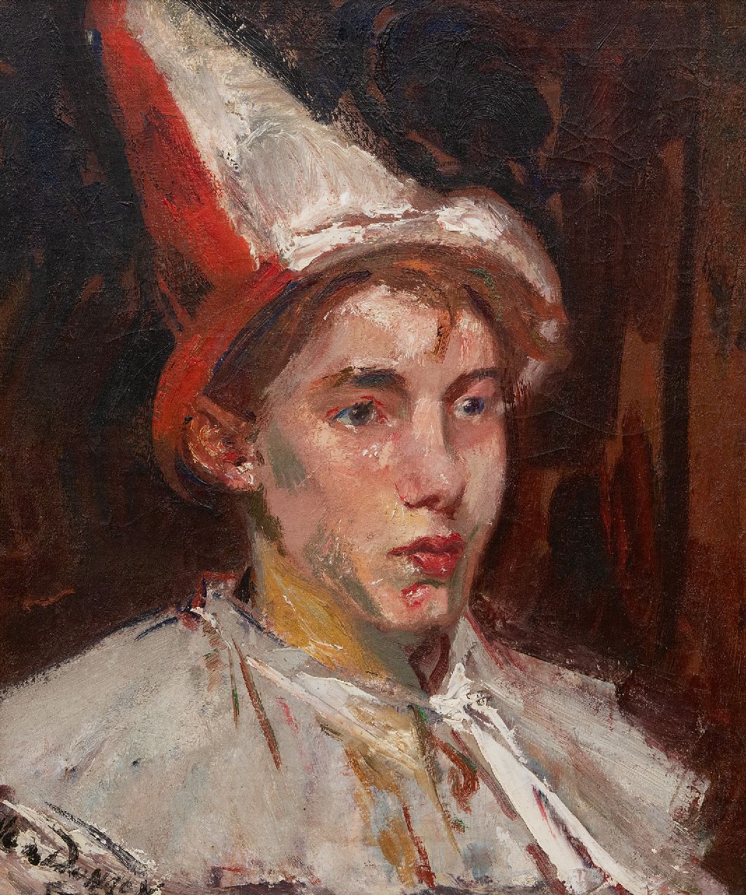Dongen C.T.M. van | Cornelis Theodorus Maria 'Kees' van Dongen | Paintings offered for sale | A young clown, oil on canvas 55.1 x 46.9 cm, signed l.l. 'Van Dongen'