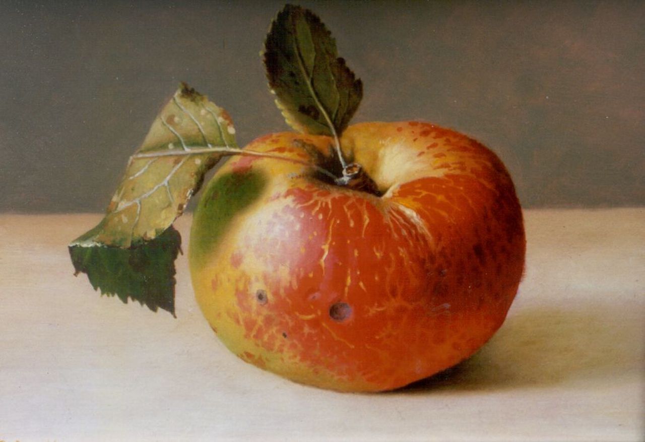 Bubarnik G.  | Gyula Bubarnik, Apple, oil on panel 12.8 x 17.8 cm, signed l.l.