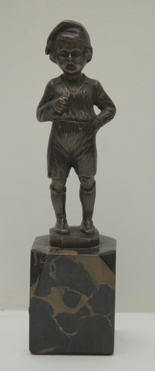 Duitse School   | Duitse School, Boy wearing a nightcap, bronze 16.1 x 4.2 cm