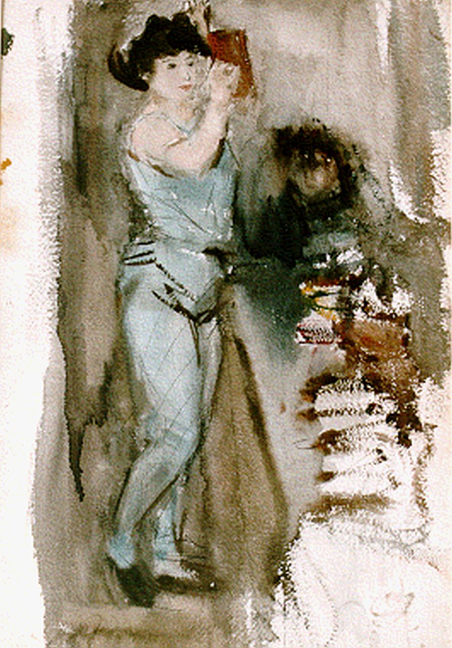 Israels I.L.  | 'Isaac' Lazarus Israels, The dancer, watercolour on paper 52.5 x 36.5 cm, signed on the reverse