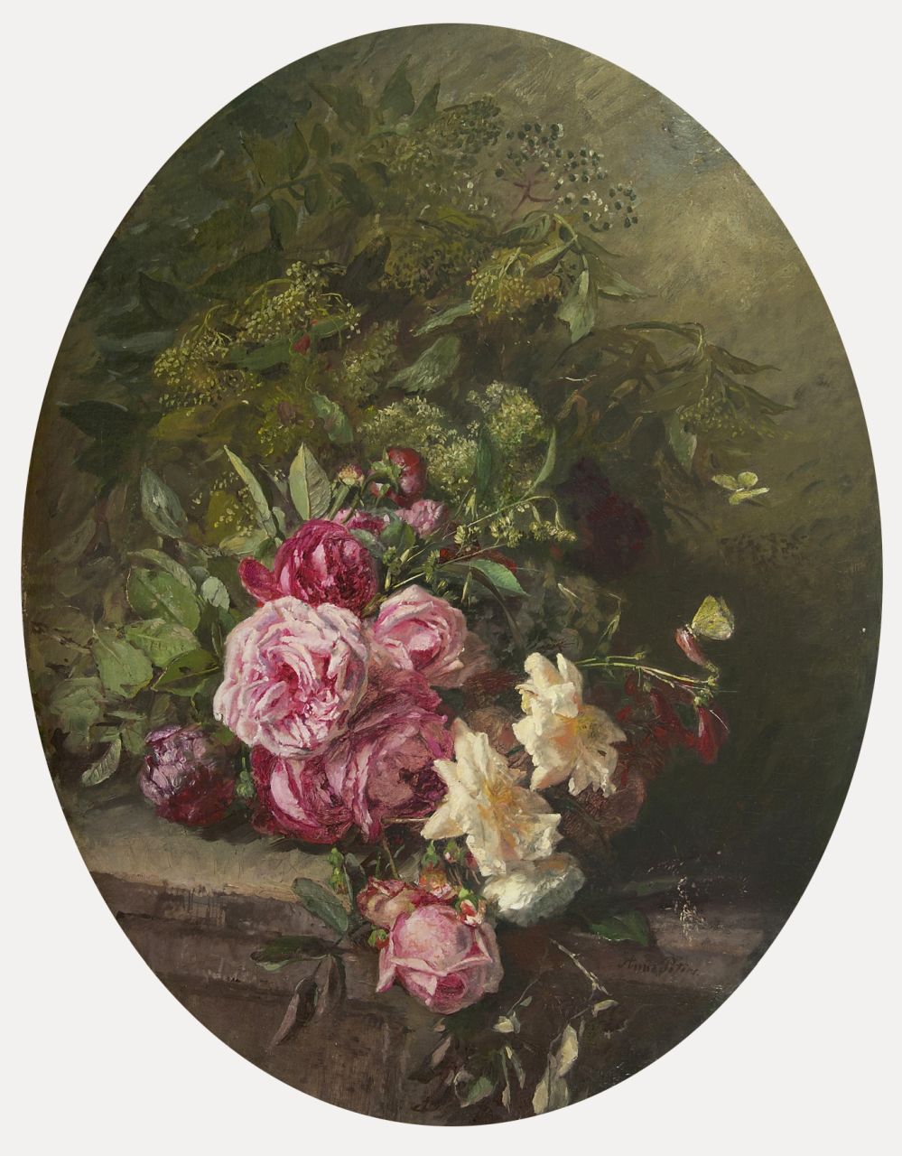 Peters A.  | Anna Peters, A still life with roses, oil on canvas 91.0 x 69.5 cm, signed l.r.