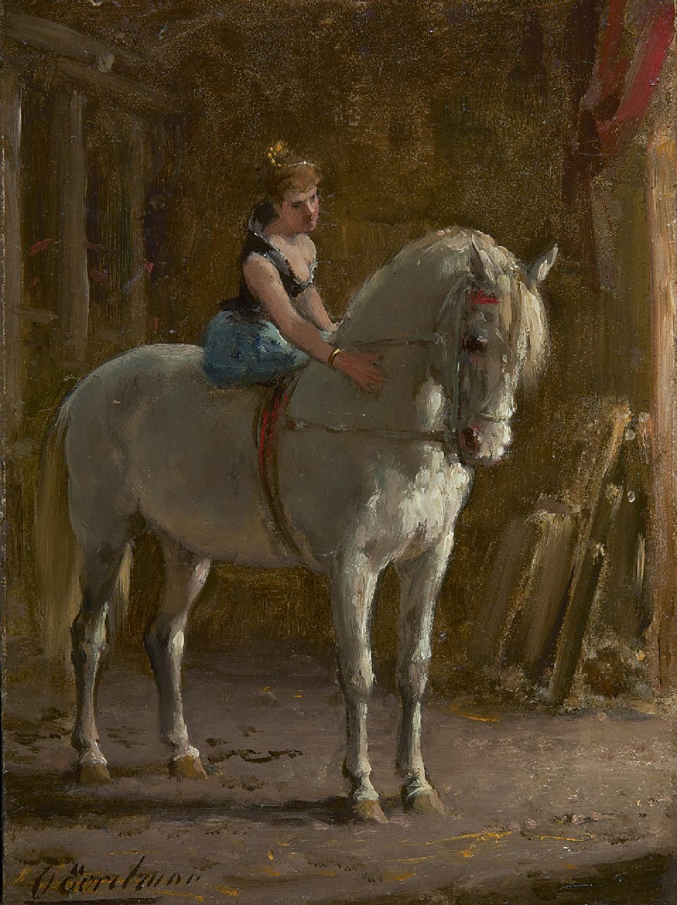 Eerelman O.  | Otto Eerelman, In the circus, oil on panel 21.1 x 15.6 cm, signed l.l.