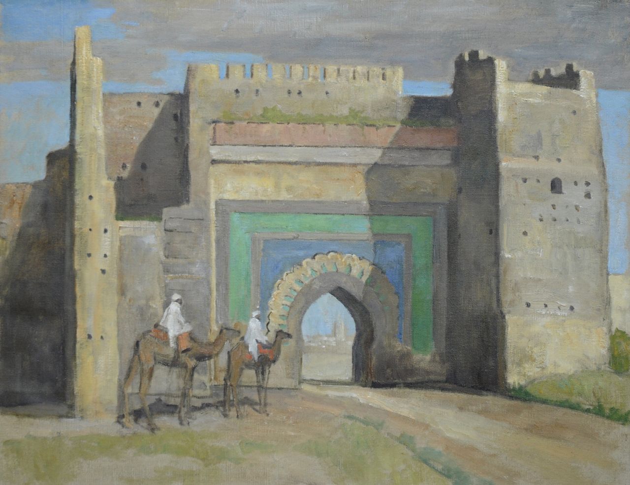 Tiele J.  | 'Jan' Cornelis Tiele, City tower, Morocco, oil on canvas 55.4 x 70.3 cm