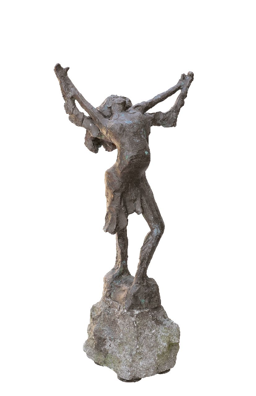 Bakker W.F.  | Willem Frederik 'Jits' Bakker | Sculptures and objects offered for sale | Dancing couple, bronze 52.0 cm, signed  on the base