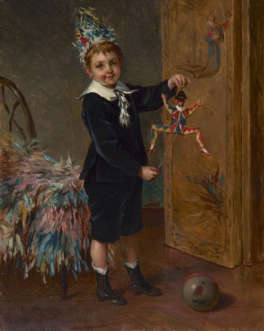Roosenboom A.  | Albert Roosenboom | Paintings offered for sale | The young entertainer, oil on panel 24.0 x 18.8 cm, signed l.l.