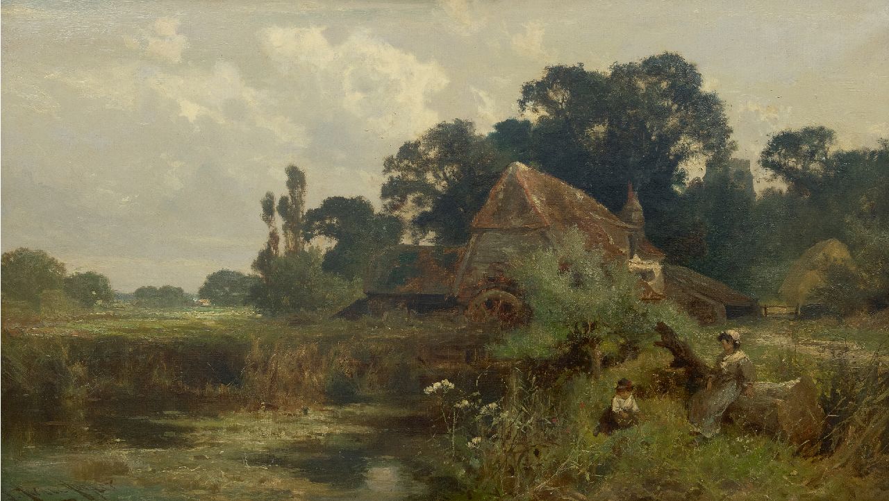 Hooper J.H.  | John Horace Hooper | Paintings offered for sale | By the water mill, oil on canvas 61.0 x 107.0 cm, signed l.l. and painted ca. 1890