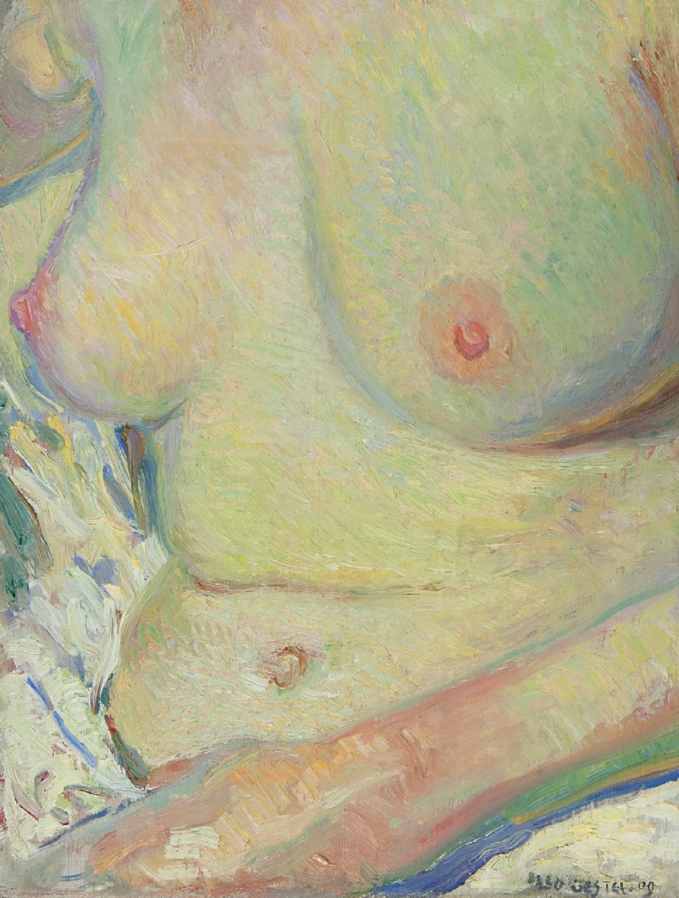 Gestel L.  | Leendert 'Leo' Gestel | Paintings offered for sale | Woman bathing, oil on canvas 33.5 x 25.6 cm, signed l.r. and dated '09