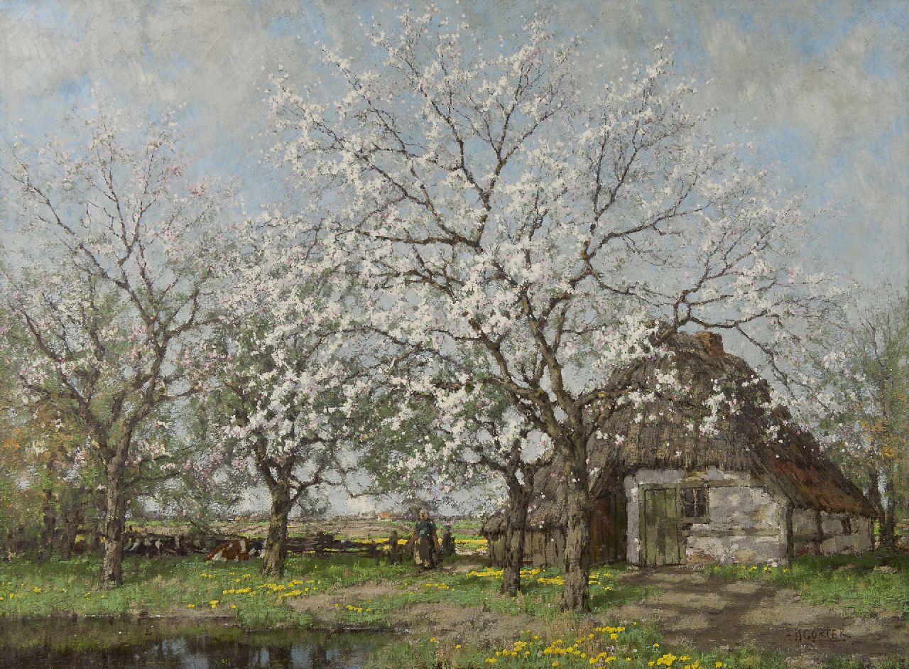 Gorter A.M.  | 'Arnold' Marc Gorter, Blossoming apple and pear trees, oil on canvas 100.5 x 135.0 cm, signed l.r. and painted ca. 1915