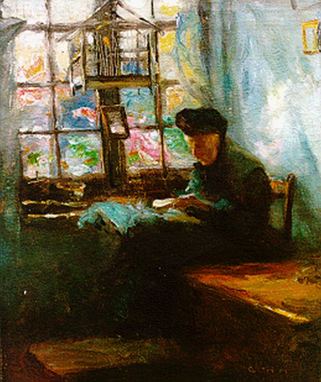 Góth M.  | Móritz 'Maurice' Góth, A woman reading, oil on canvas 60.0 x 50.0 cm, signed l.r.