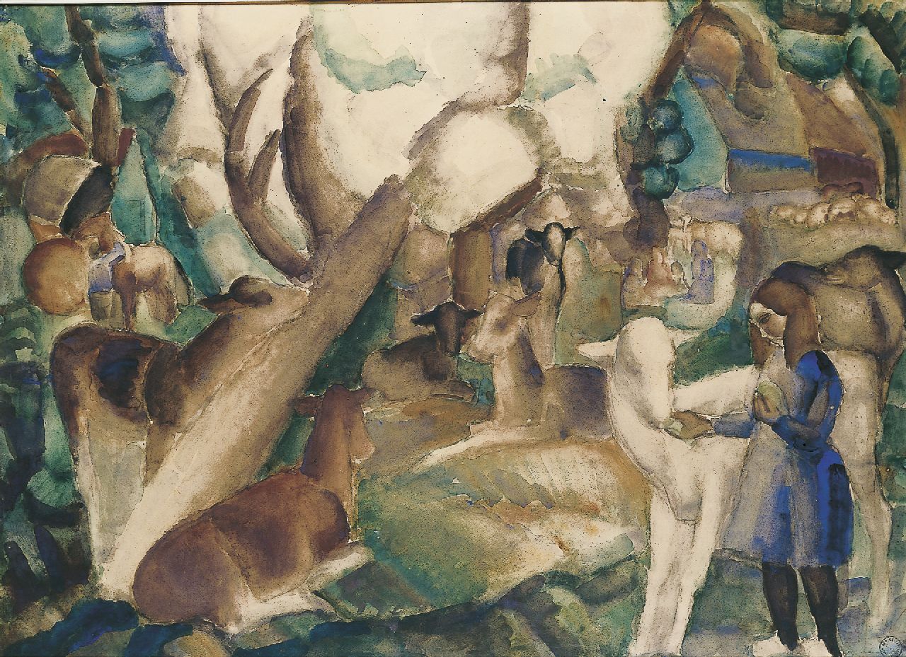 Gestel L.  | Leendert 'Leo' Gestel, Spring in the Beemster, watercolour on paper 71.5 x 98.7 cm, painted in 1921-1922