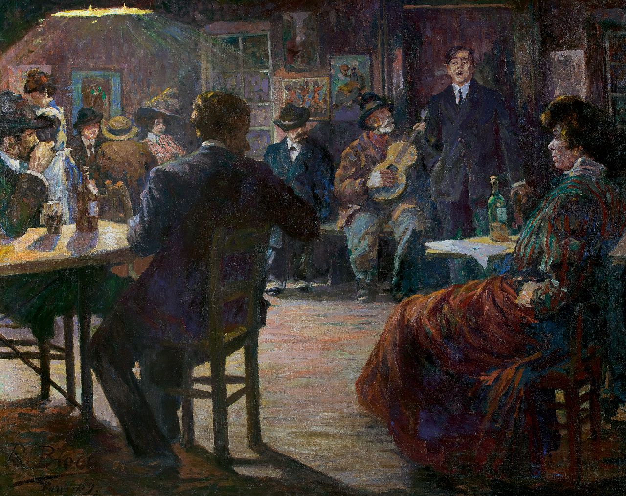 Bloos R.W.  | 'Richard' Willi Bloos, Café chantant, oil on canvas 132.5 x 165.8 cm, signed l.l. and dated 'Paris' 09