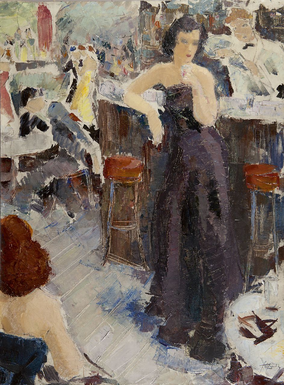 Suzanne Coox | Cabaret, oil on canvas, 94.4 x 69.7 cm, signed l.r. with monogram and dated '52