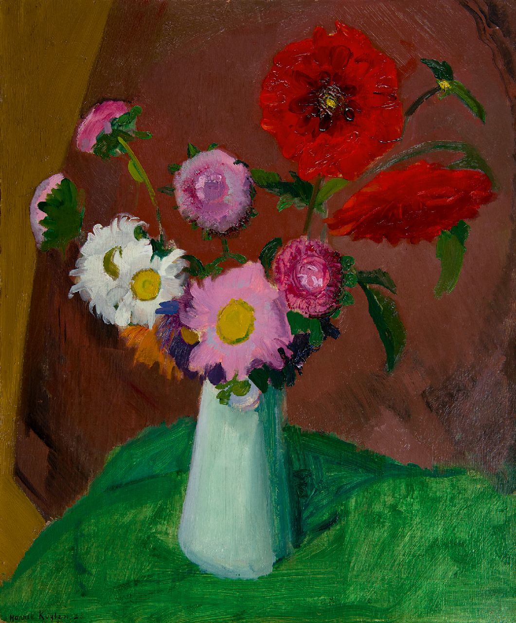 Kuijten H.J.  | Henricus Johannes 'Harrie' Kuijten | Paintings offered for sale | A flower still life, oil on canvas 60.3 x 50.2 cm, signed l.l. and dated '25